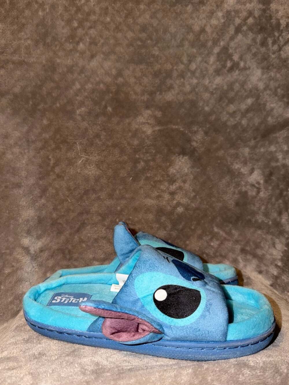Disney Stitch Plush Slide Slippers with 3D Ears Blue - Picture 3 of 8